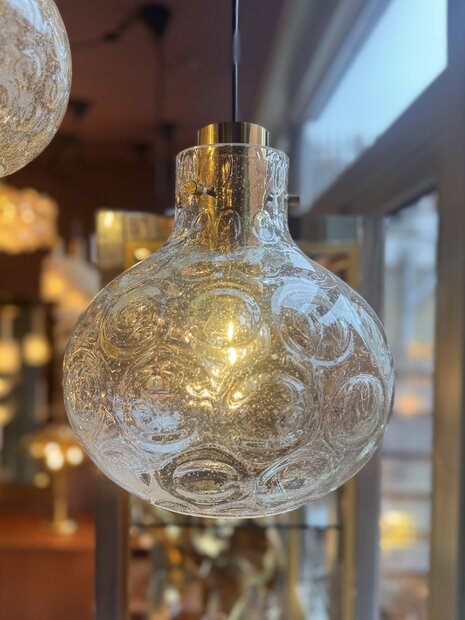 Messing Glashutte Limburg hanglamp space age cirkels 1970s