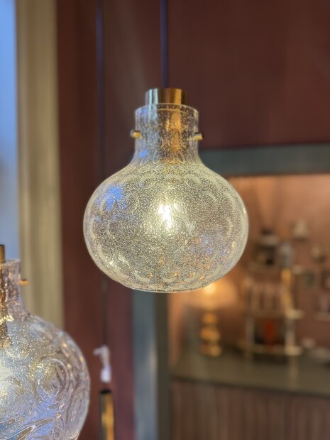 Messing Glashutte Limburg hanglamp space age cirkels 1970s klein