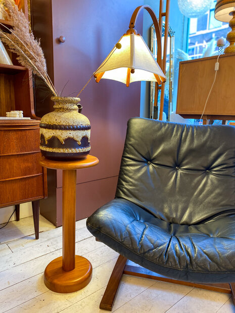 Vintage Deense pi&euml;destal plantentafel teak | Sprinkelhop