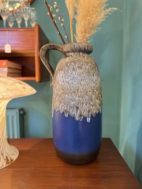 Grote vintage West Germany vaas blauw | Sprinkelhop