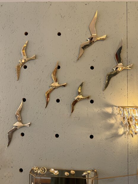 Messing vogel zwaluw zeemeeuw voor aan de wand | Sprinkelhop