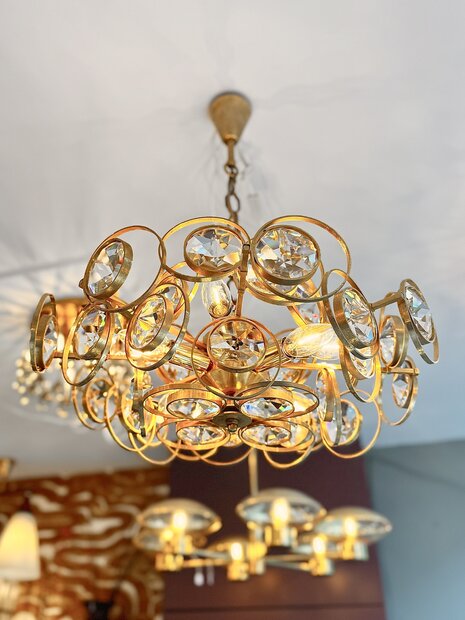 Palwa messing kristallen hanglamp kroonluchter  | Sprinkelhop