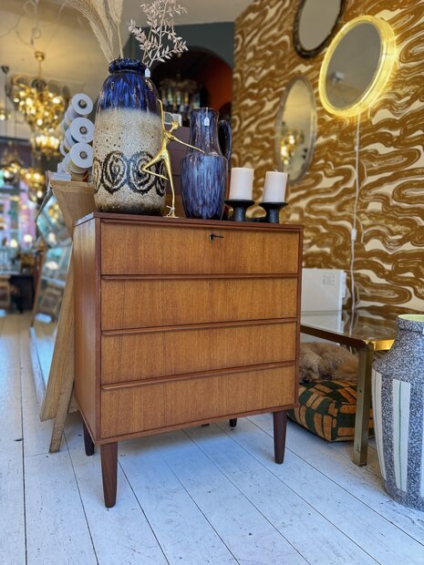 Vintage Deense teak houten ladekast | Sprinkelhop
