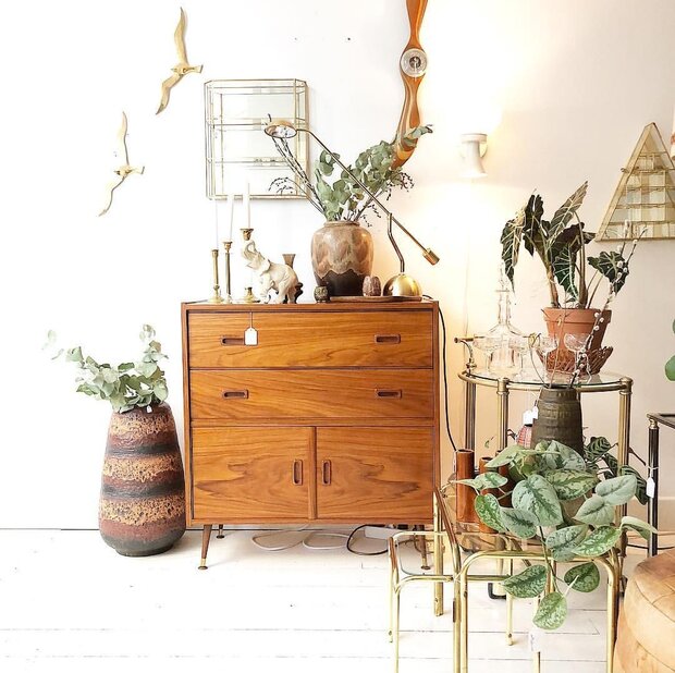 Vintage teak houten dressoir kastje | Sprinkel + Hop