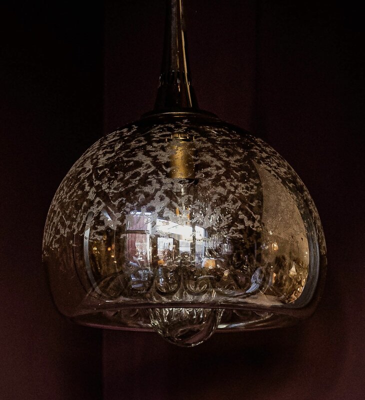 Vintage glazen mushroom kwalvormige hanglamp | Sprinkelhop