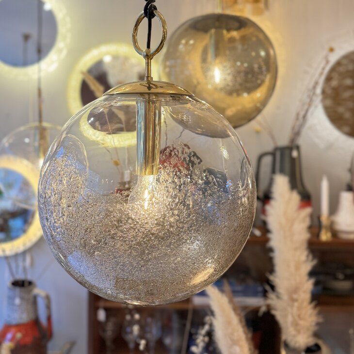 La Murrina bruin Murano glazen bubble globe hanglamp 1970s | Sprinkelhop