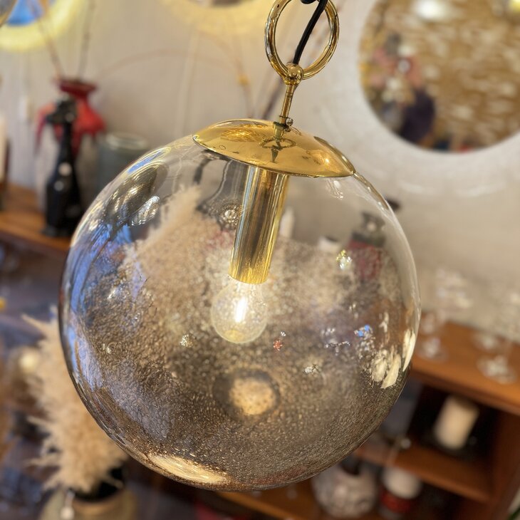 La Murrina bruin Murano glazen bubble globe hanglamp 1970s | Sprinkelhop