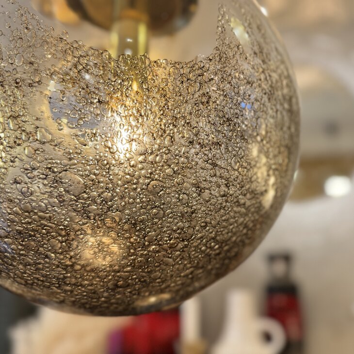 La Murrina bruin Murano glazen bubble globe hanglamp 1970s | Sprinkelhop