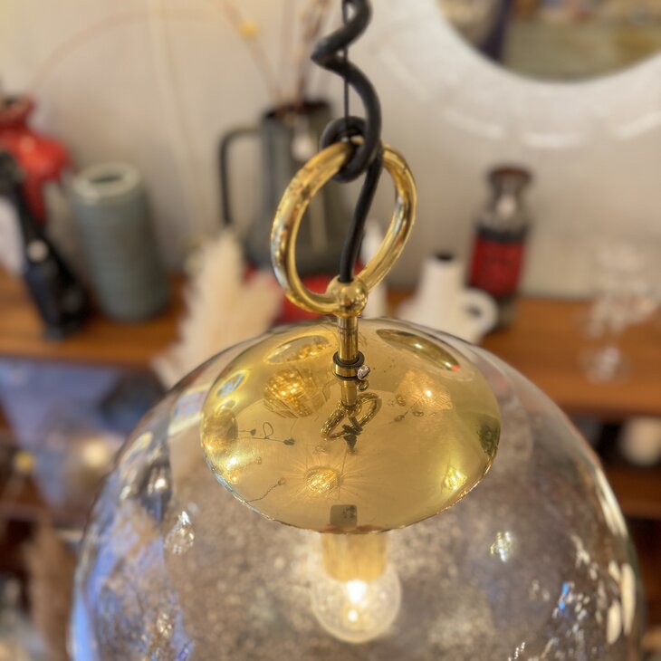 La Murrina bruin Murano glazen bubble globe hanglamp 1970s | Sprinkelhop