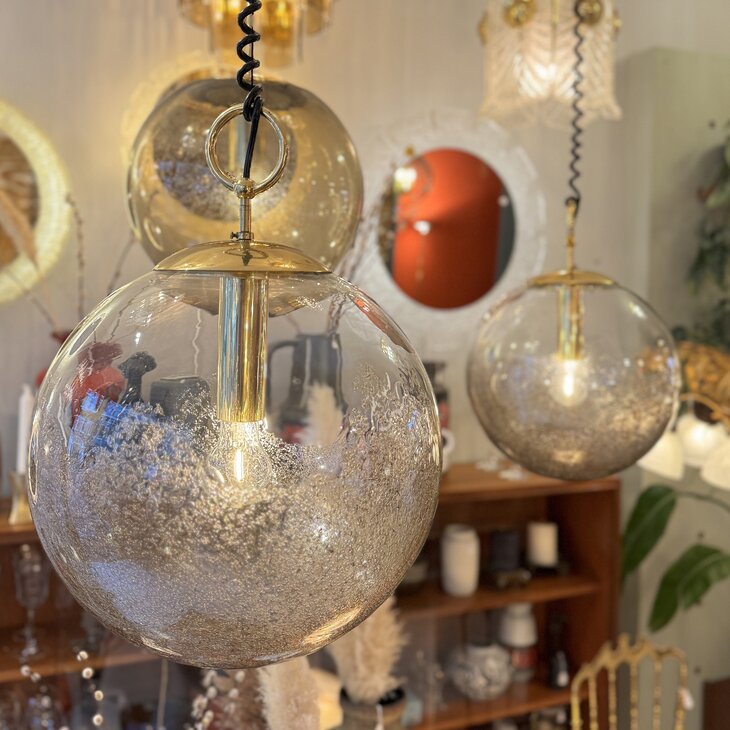 La Murrina bruin Murano glazen bubble globe hanglamp 1970s | Sprinkelhop