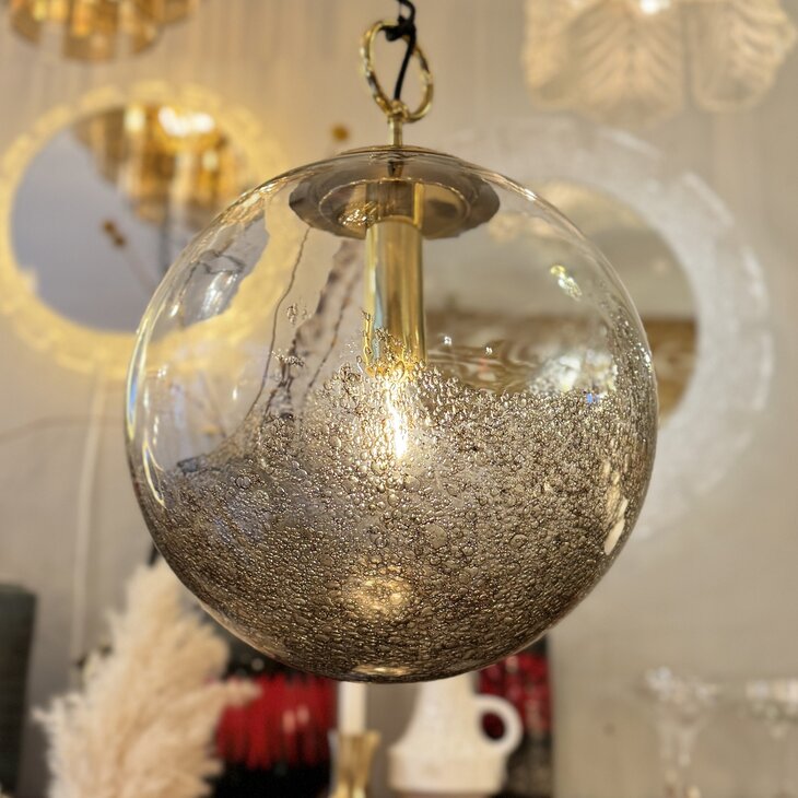 La Murrina bruin Murano glazen bubble globe hanglamp 1970s | Sprinkelhop