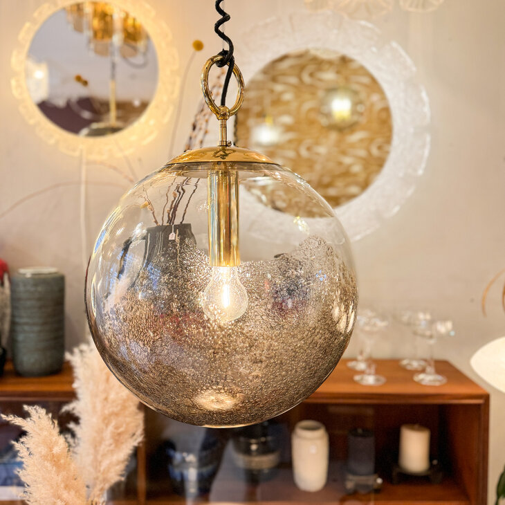 La Murrina bruin Murano glazen bubble globe hanglamp 1970s | Sprinkelhop