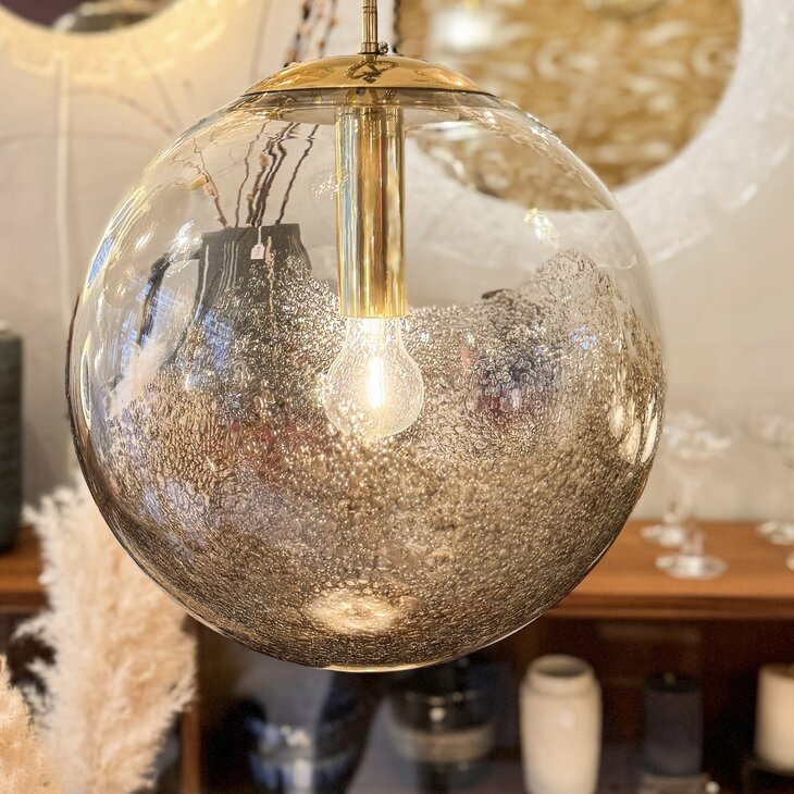 La Murrina bruin Murano glazen bubble globe hanglamp 1970s | Sprinkelhop