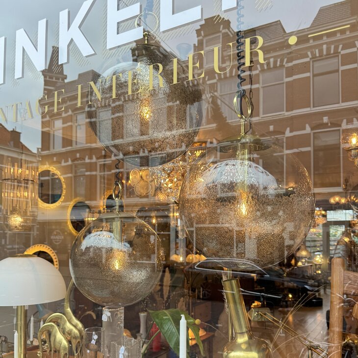 La Murrina bruin Murano glazen bubble globe hanglamp 1970s | Sprinkelhop