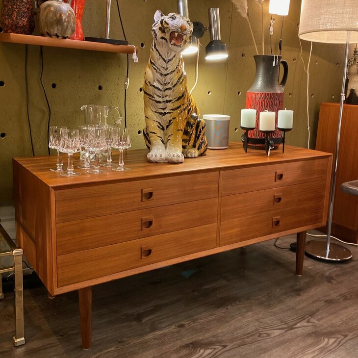 Vintage Deens dressoir ladekast Brouer Mobelfabrik 