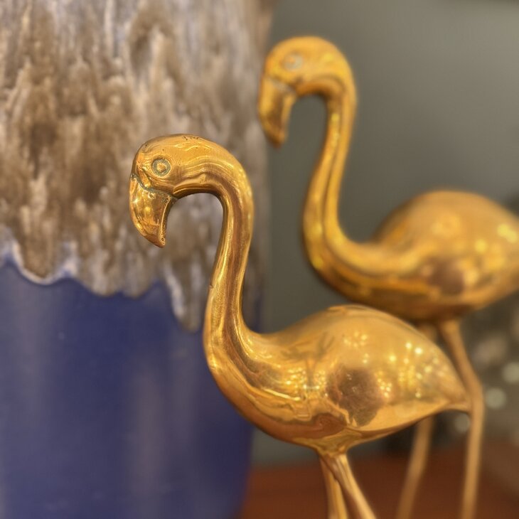 Set messing flamingo beelden | Sprinkelhop