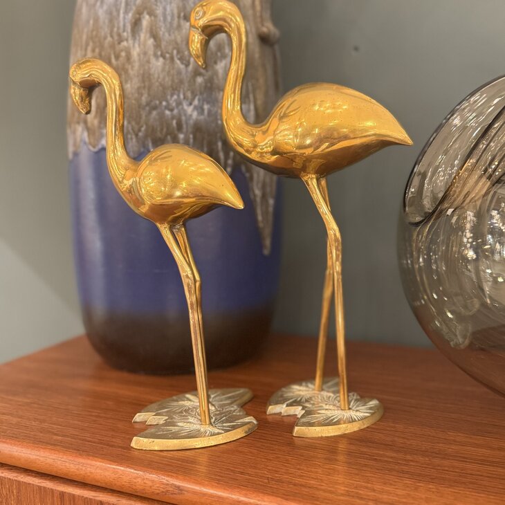 Set messing flamingo beelden | Sprinkelhop