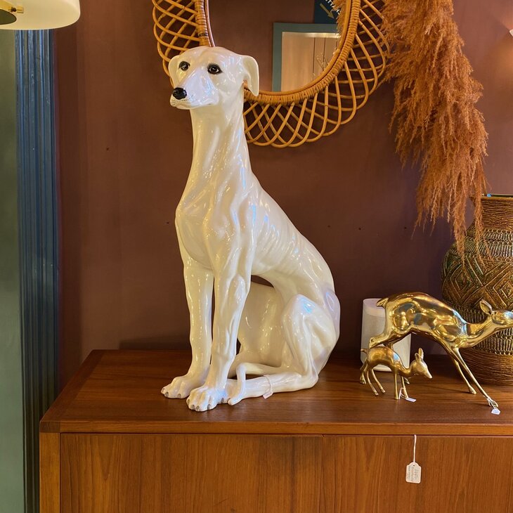 Vintage keramieken hazewindhond | Sprinkelhop