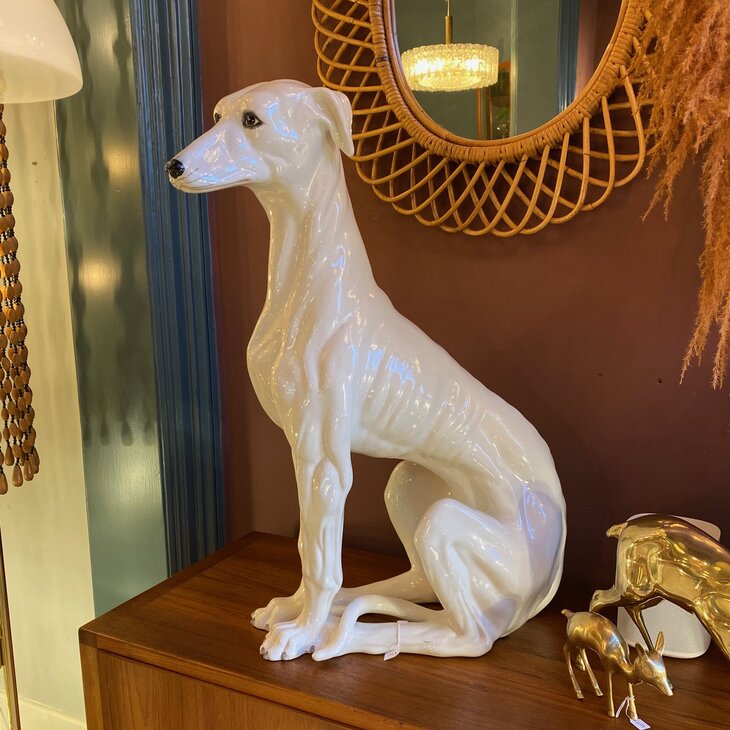 Vintage keramieken hazewindhond | Sprinkelhop