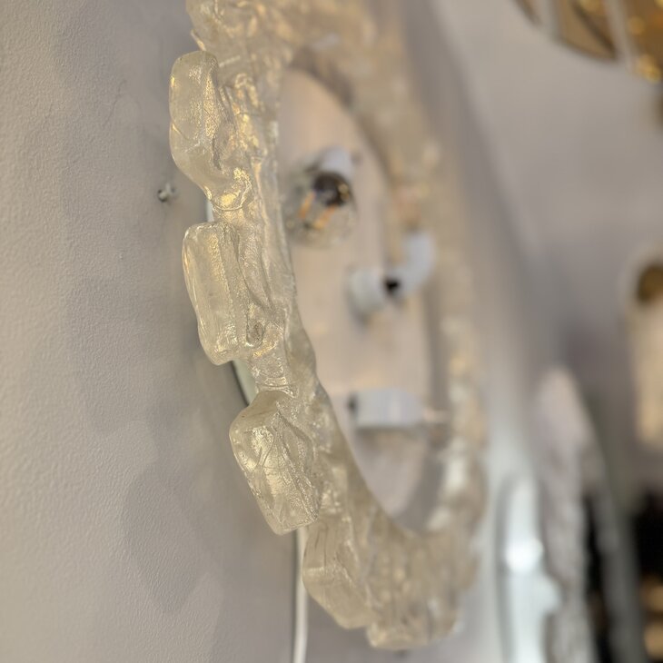 Vintage Hillebrand plexiglazen tandwiel spiegel met verlichting | Sprinkelhop