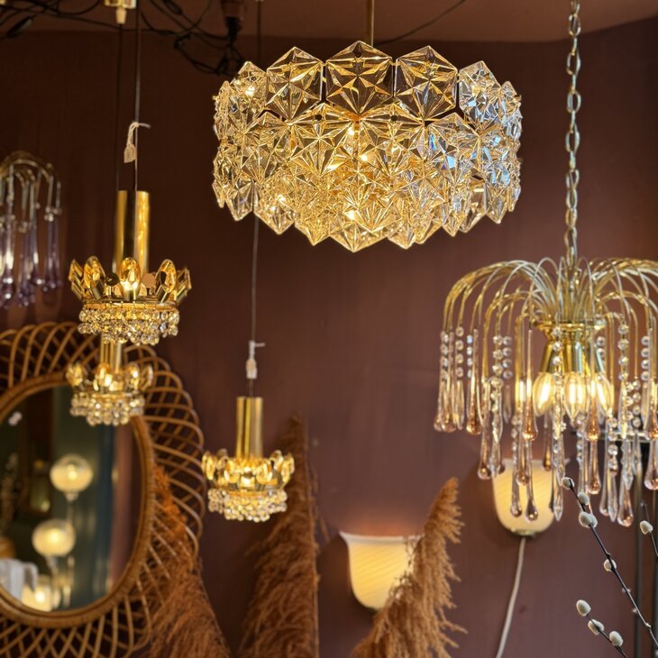 Kinkeldey messing kristallen kroonluchter hexagon | Sprinkelhop