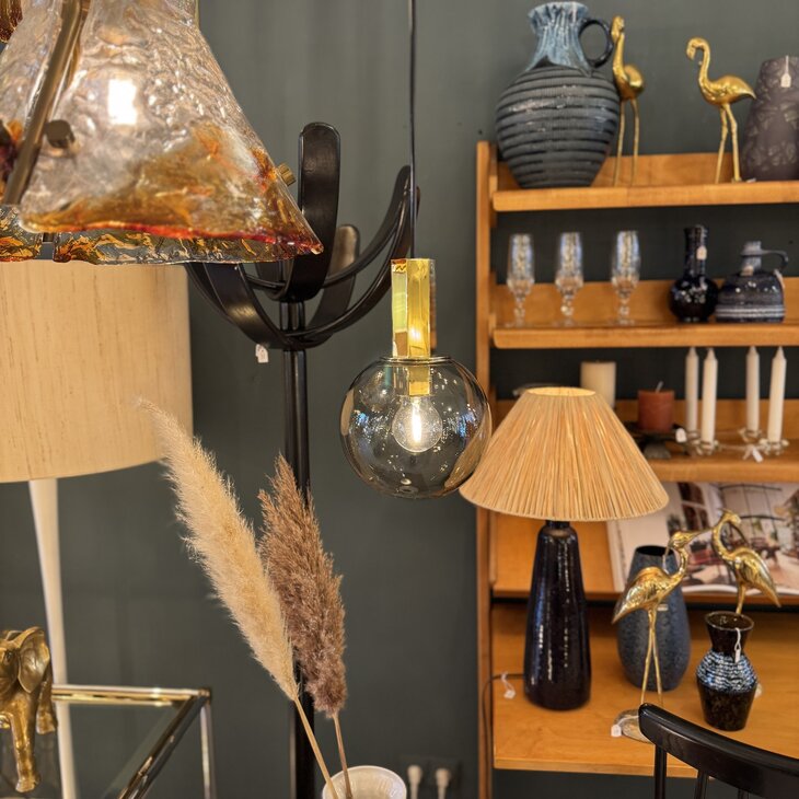 Cosack Leuchten messing hanglamp met rookglas | Sprinkelhop