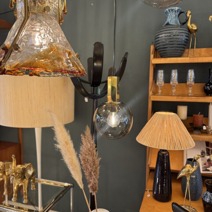 Cosack Leuchten messing hanglamp met rookglas | Sprinkelhop