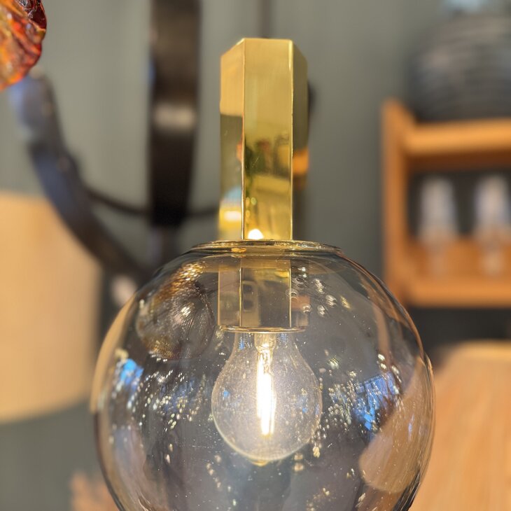 Cosack Leuchten messing hanglamp met rookglas | Sprinkelhop