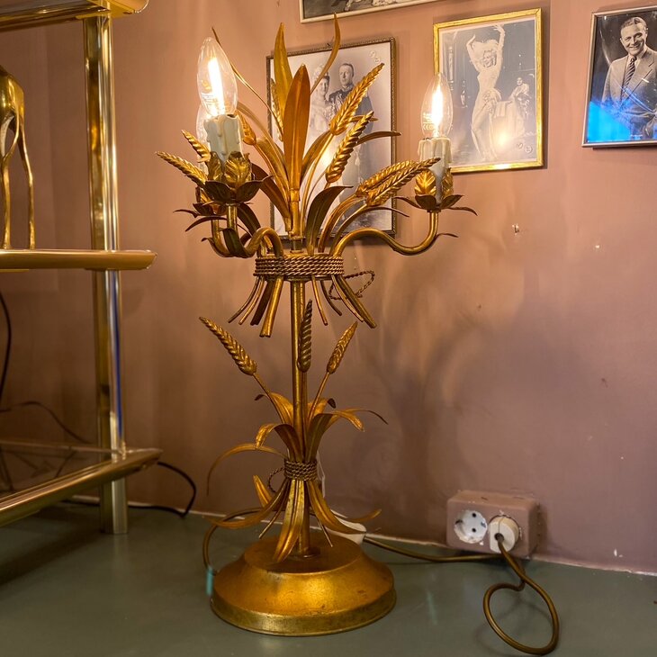 Hans K&ouml;gl tafellamp bladeren en koren 1970s | Sprinkelhop