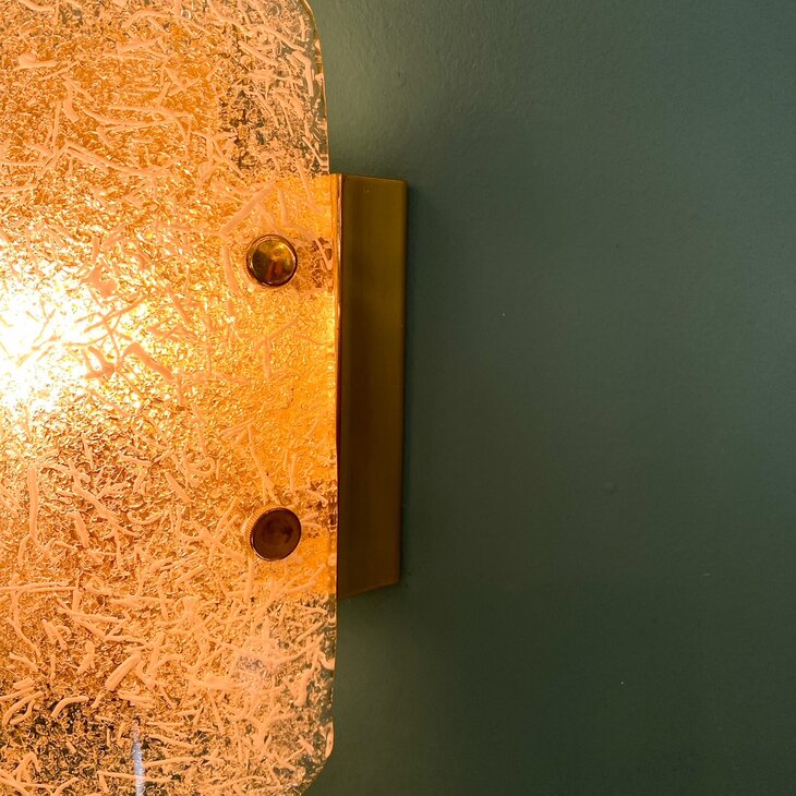 Hillebrand 1970&#039;s wandlamp messing met glas | Sprinkelhop