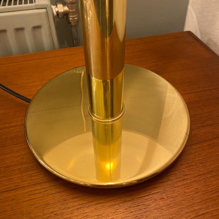 Vintage Glashutte Limburg messing melkglazen tafellamp bureaulamp | Sprinkelhop