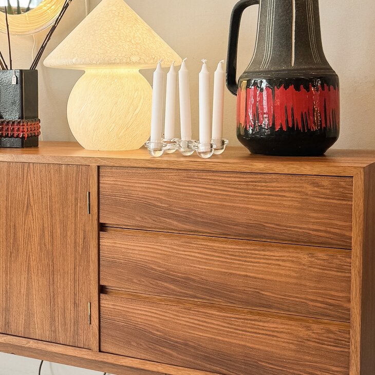 Groot vintage houten dressoir sideboard | Sprinkelhop