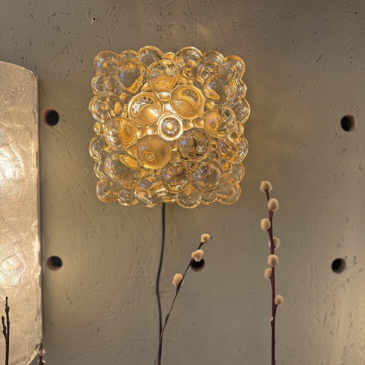 Helena Tynell vierkante amber bubble glazen plafondlamp | Sprinkelhop