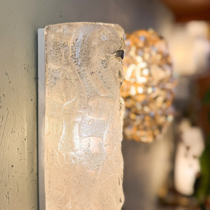 Honsel Leuchten vintage wandlamp met iced glass | Sprinkelhop