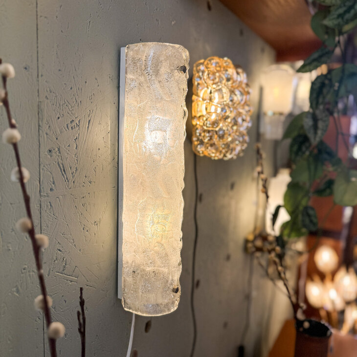 Honsel Leuchten vintage wandlamp met iced glass | Sprinkelhop