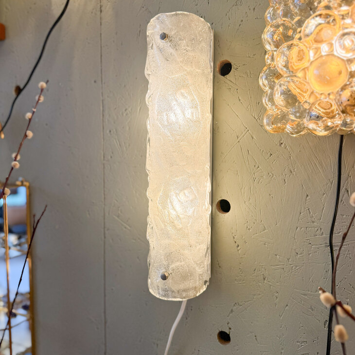 Honsel Leuchten vintage wandlamp met iced glass | Sprinkelhop