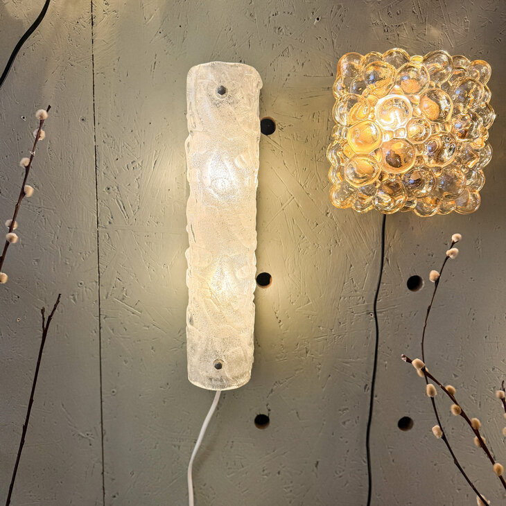 Honsel Leuchten vintage wandlamp met iced glass | Sprinkelhop