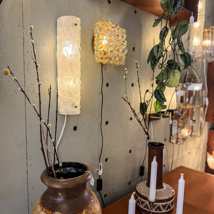 Honsel Leuchten vintage wandlamp met iced glass | Sprinkelhop