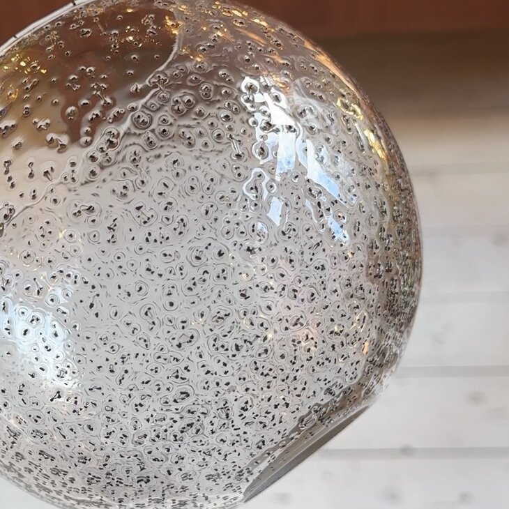 Vintage messing wandlamp met 2 Murano glazen spikkel bollen | Sprinkelhop