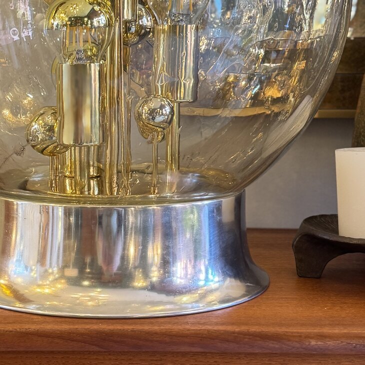 Doria Big Ball kristalglazen tafellamp messing chroom | Sprinkelhop