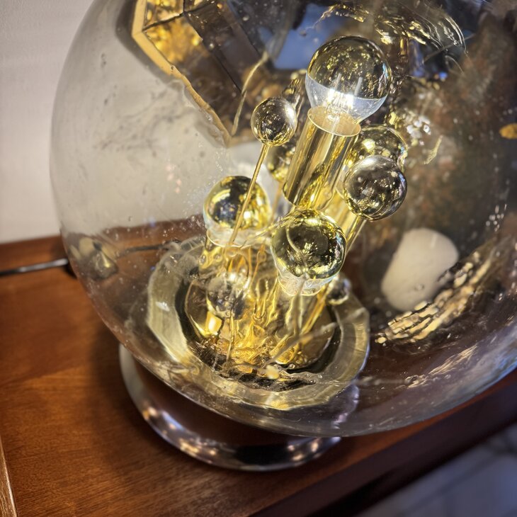 Doria Big Ball kristalglazen tafellamp messing chroom | Sprinkelhop