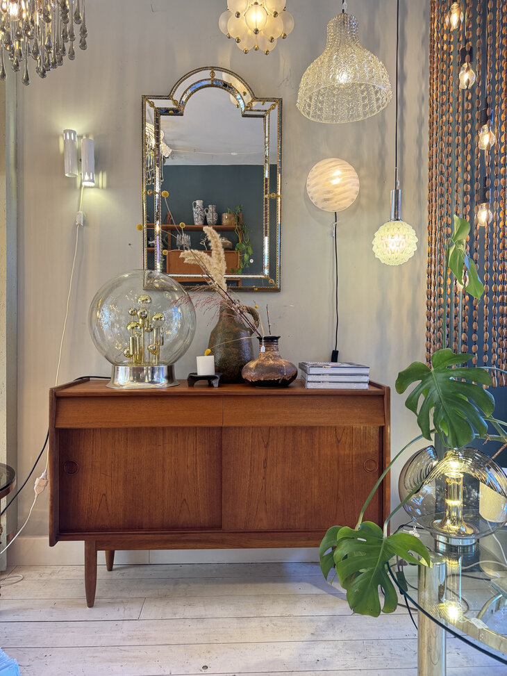 Doria Big Ball kristalglazen tafellamp messing chroom | Sprinkelhop