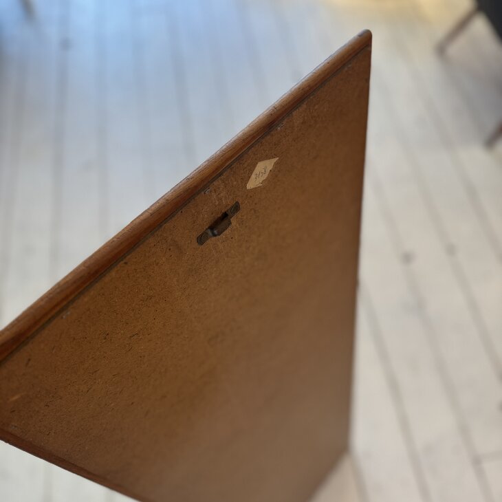 Vintage Deense teak houten langwerpige spiegel | Sprinkelhop