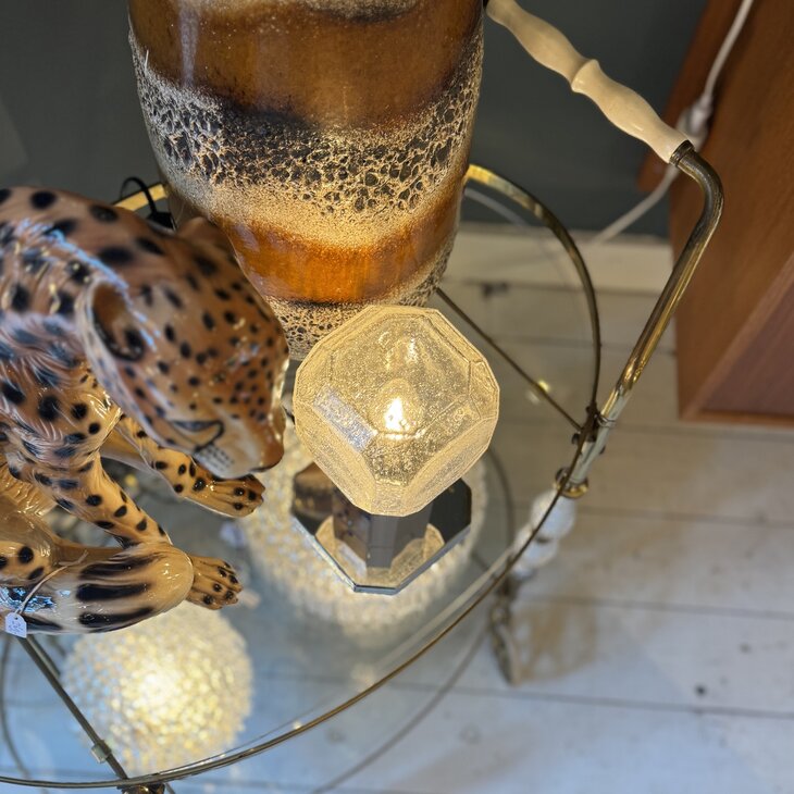 Vintage 1950s sierlijke bar cart serveerwagen messing  | Sprinkelhop