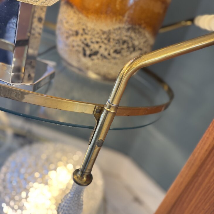 Vintage 1950s sierlijke bar cart serveerwagen messing  | Sprinkelhop