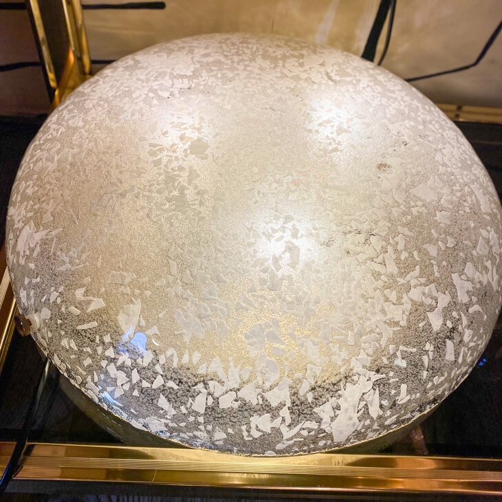 Hillebrand vintage plafondlamp 1970s gevlekt glas iced glass | Sprinkelhop