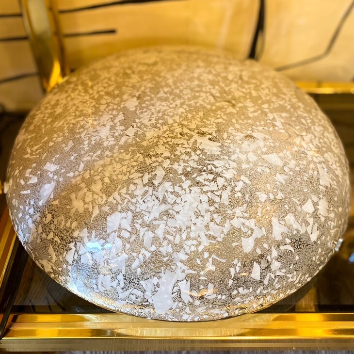 Hillebrand vintage plafondlamp 1970s gevlekt glas iced glass | Sprinkelhop