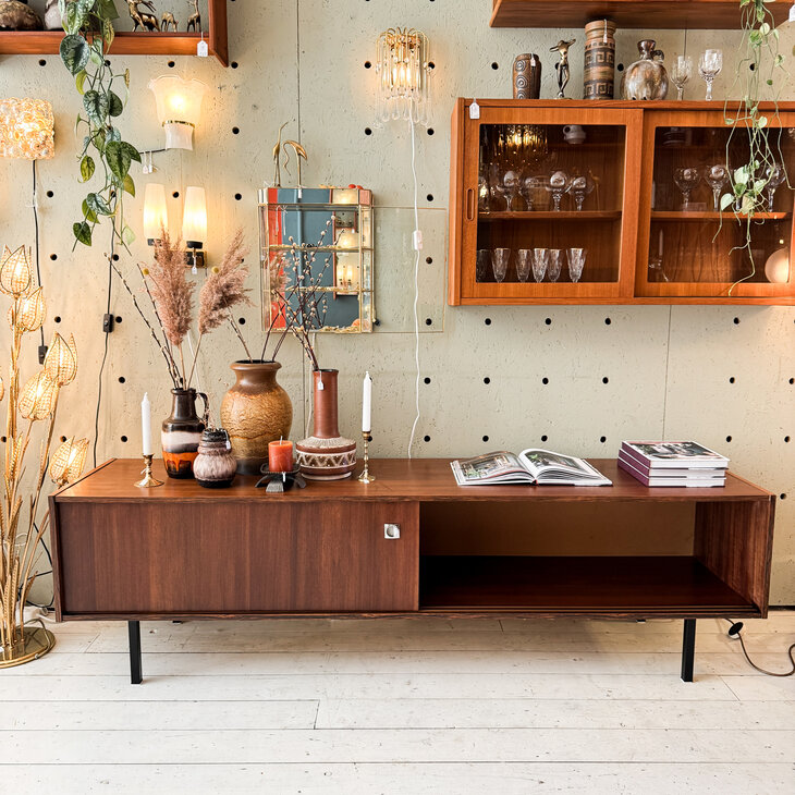 Vintage houten laag dressoir | Sprinkelhop