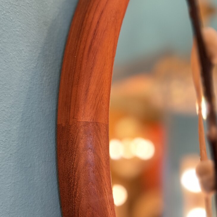 Set vintage Kai Kristiansen voor Vildbjerg teak houten wandkastje met spiegel | Sprinkelhop