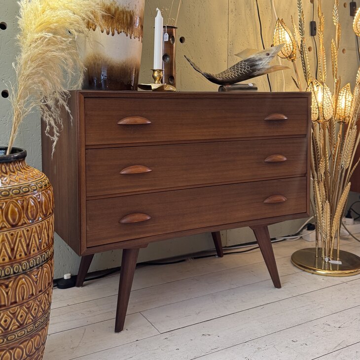 Vintage retro houten ladekastje | Sprinkelhop